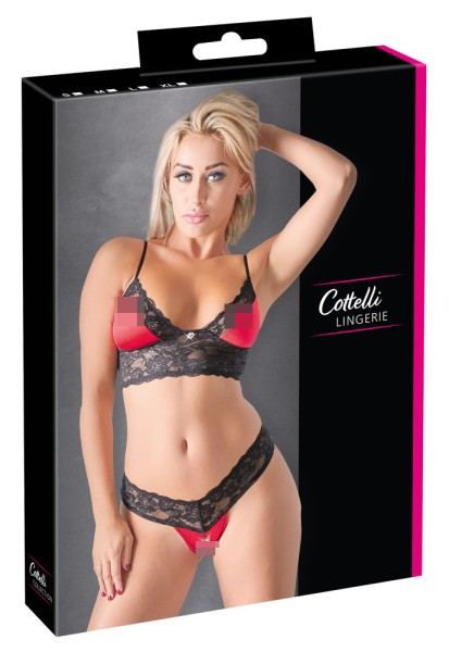 Soft-BH plus String, ouvert, aus Spitze und Satin - vergleichen und günstig kaufen Soft-BH plus String, ouvert, aus Spitze und Satin - vergleichen und günstig kaufen